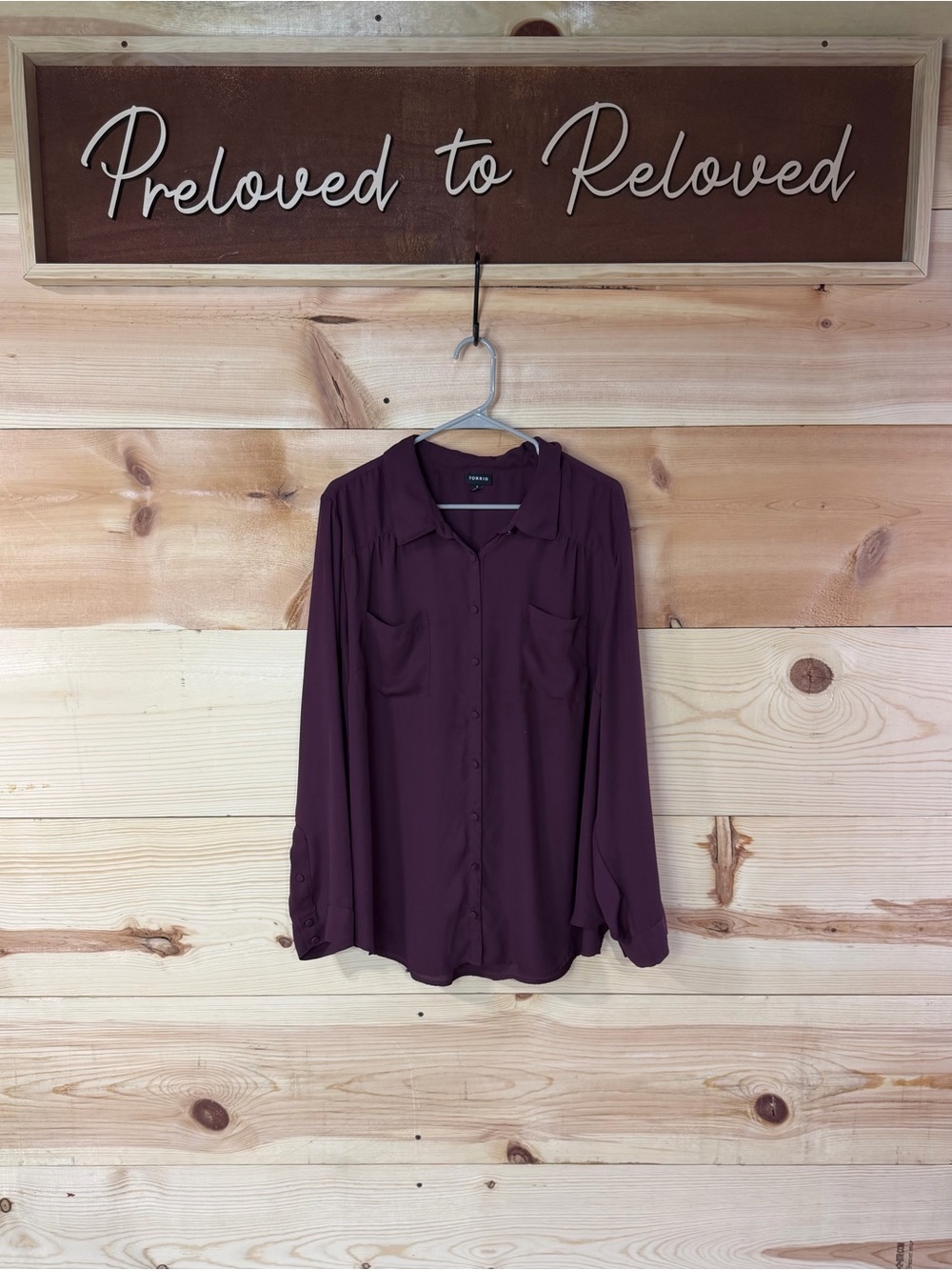 Torrid Sheer Button Up Blouse